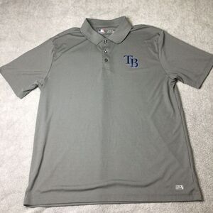 TAMPA‎ BAY RAYS Polo XL MLB GENUINE MERCHANDISE TX3 COOL MOISTURE WICKING Gray